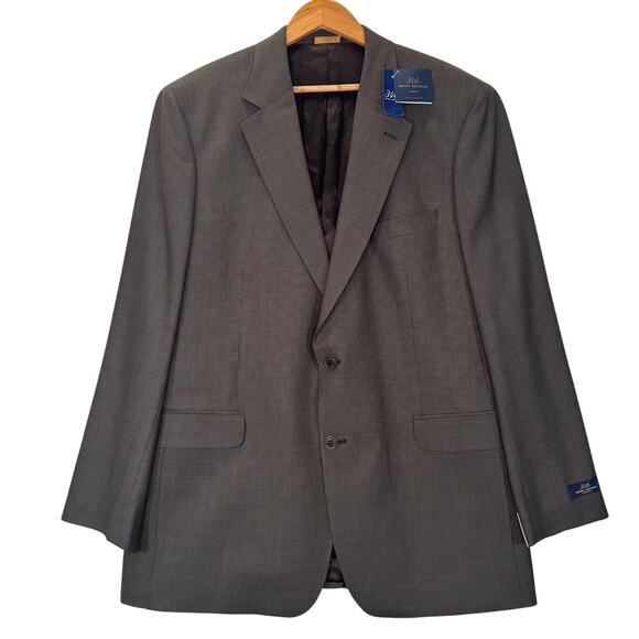 NWT Brooks Brothers Stretch Wool Brown Check Pattern Suit Jacket Size 45L $239 - Picture 1 of 9